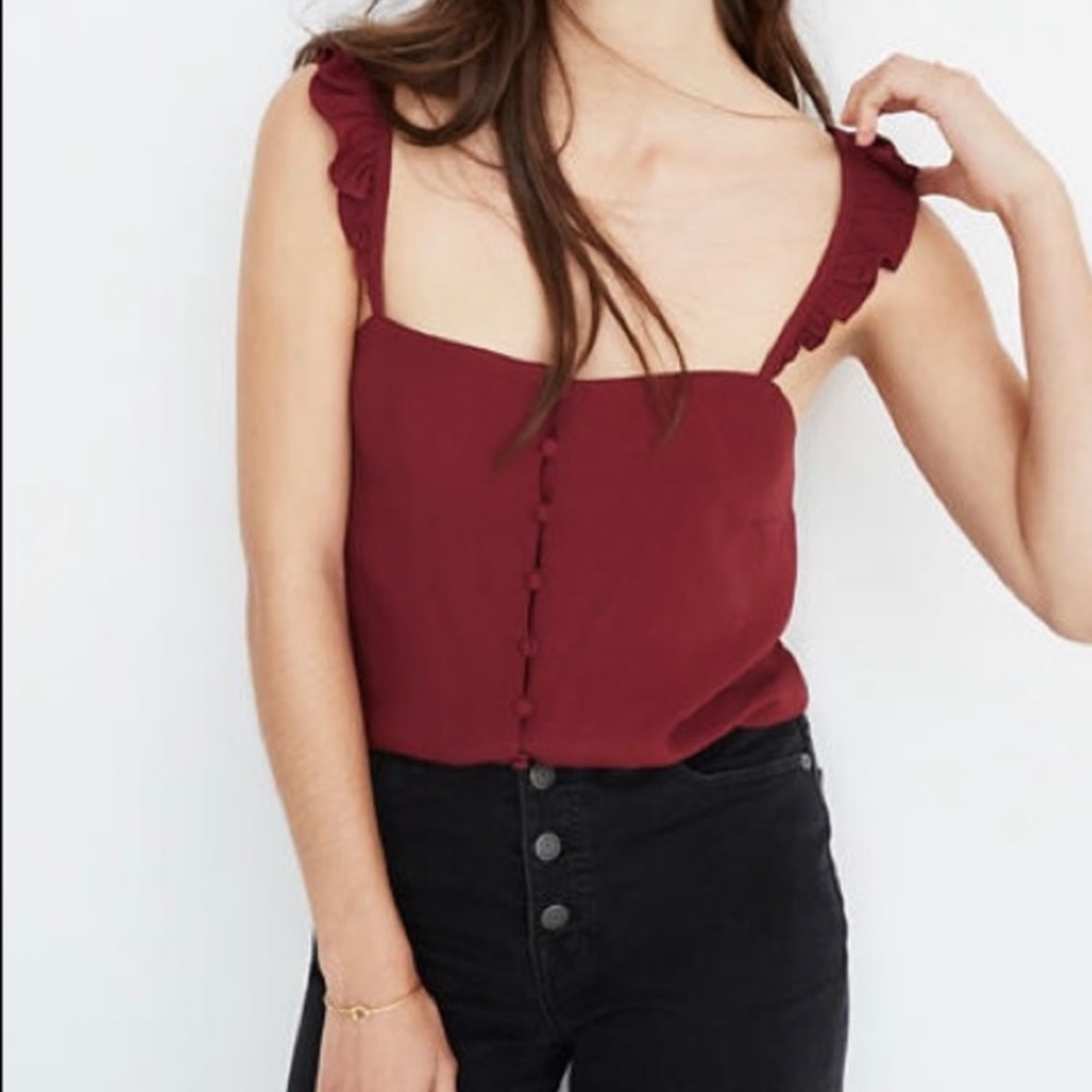 Madewell NWT Ruffle Strap Cami Top 14